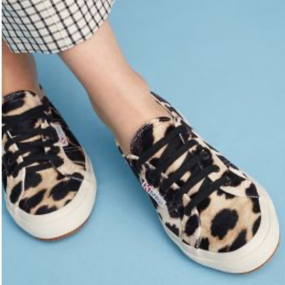Superga Shoes - Anthropologie Superga leopard velvet sneakers